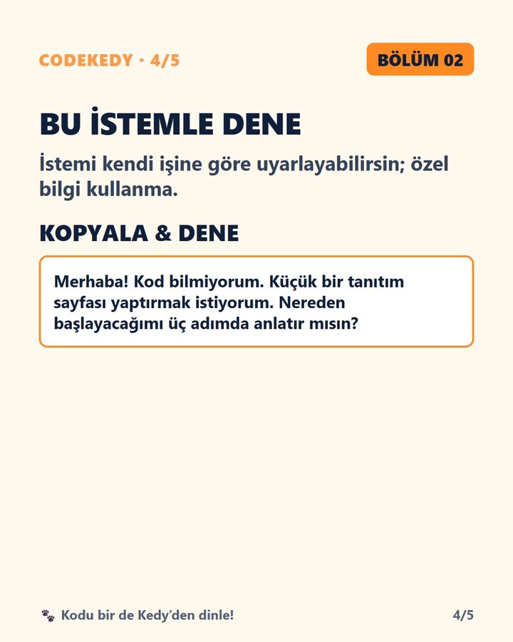 Claude'a İlk Mesajını Yaz: 4. slayt